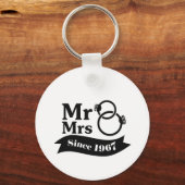 50e jaar Jubileum Couples Gift Mr. Mrs. 1967 Sleutelhanger (Voorkant)
