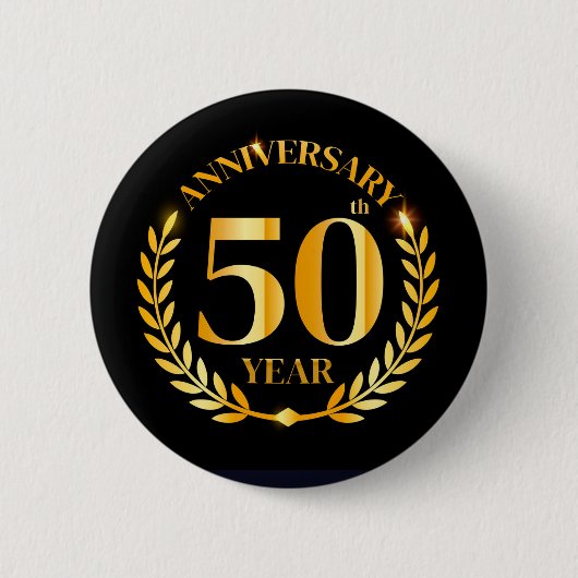 50e jaar Jubileum Ronde Button 5,7 Cm (Voorkant)