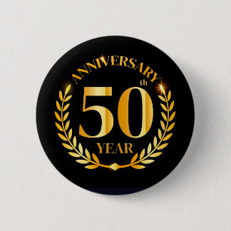 50e jaar Jubileum Ronde Button 5,7 Cm