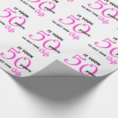 50e jaar Verjaardag Gift Wrap Wrapping Paper Cadeaupapier (Hoek)