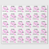 50e jaar Verjaardag Gift Wrap Wrapping Paper Cadeaupapier (Vlak)