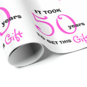 50e jaar Verjaardag Gift Wrap Wrapping Paper Cadeaupapier (Rol Hoek)