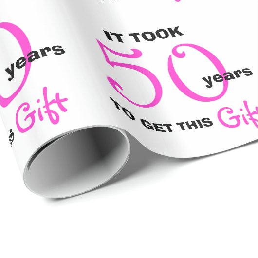 50e jaar Verjaardag Gift Wrap Wrapping Paper Cadeaupapier (Rol Hoek)