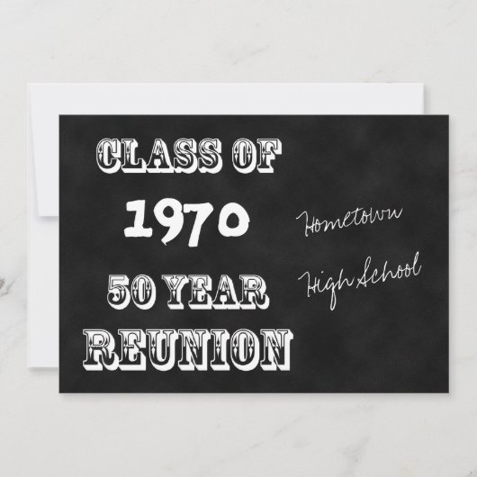 50e jaargang Klasse Reünie  schoolbord Kaart (Voorkant)