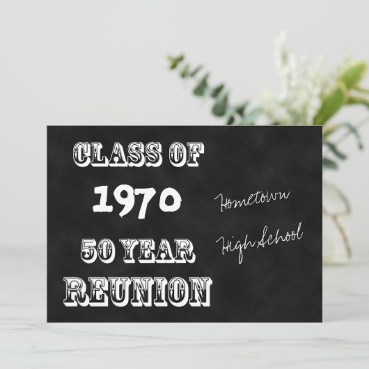 50e jaargang Klasse Reünie  schoolbord Kaart (Staand voorkant)