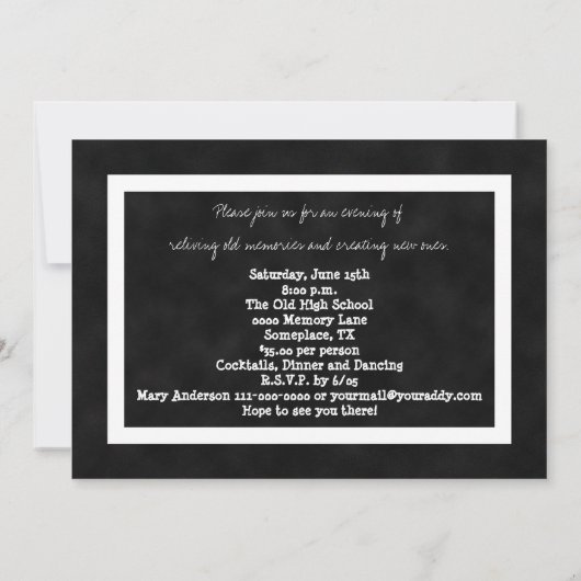 50e jaargang Klasse Reünie  schoolbord Kaart (Achterkant)