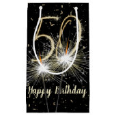 50e jaarsparkler op zwart klein cadeauzakje (Voorkant)