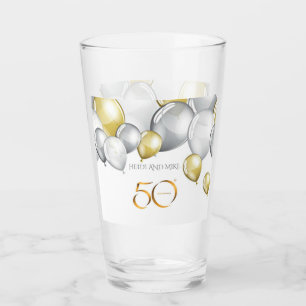 50e Jubilea tuimelaar/glas. Persoonlijke naam. Glas