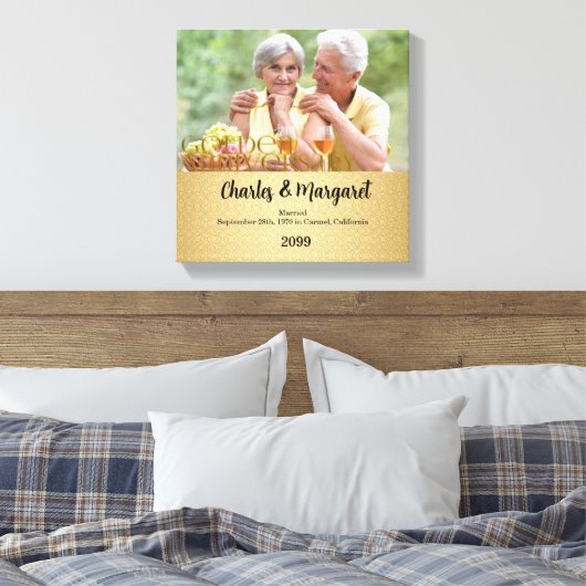 50e Jubileum 12x12 Persoonlijk fotocanvas Canvas Afdruk (Insitu (Slaapkamer))