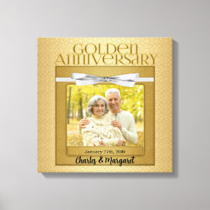 50e Jubileum 16x16 Persoonlijke foto Canvas Afdruk
