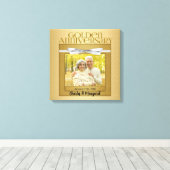 50e Jubileum 16x16 Persoonlijke foto Canvas Afdruk (Insitu (Houten vloer))