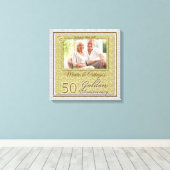 50e Jubileum 16x16 Persoonlijke foto Canvas Afdruk (Insitu (Houten vloer))