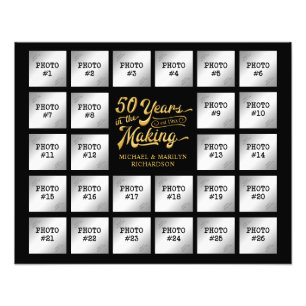50e Jubileum 26 Foto Collage Black en Gold Afdruk