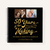 50e Jubileum 2 Foto's Black Gold Guestbook Notitieboek (Voorkant)