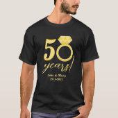 50e Jubileum 50 jaar gouden bruiloft T-shirt (Voorkant)