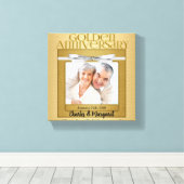 50e Jubileum 8x8 Persoonlijke foto Canvas Afdruk (Insitu (Houten vloer))