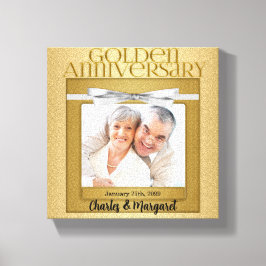 50e Jubileum 8x8 Persoonlijke foto Canvas Afdruk