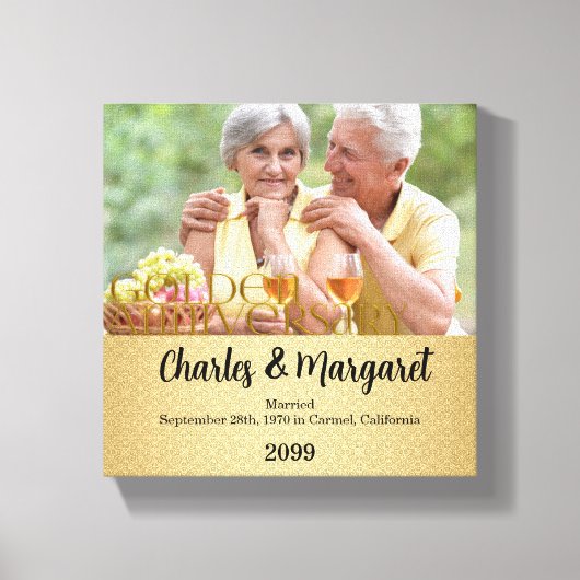 50e Jubileum 8x8 Persoonlijke foto Canvas Afdruk (Voorkant)