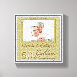 50e Jubileum 8x8 Persoonlijke foto Canvas Afdruk