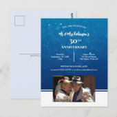 50e Jubileum Aangepaste foto Donkerblauw water Briefkaart (Voorkant / Achterkant)
