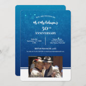 50e Jubileum Aangepaste foto Donkerblauw water Kaart (Voorkant / Achterkant)