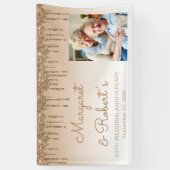 50e Jubileum Aangepaste foto Gold Glitter Drip Spandoek (Verticaal)