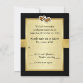 50e Jubileum aangesloten bij harten 2 bruiloft RSV RSVP Kaartje (Achterkant)