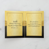 50e Jubileum aangesloten harten Dank u kaart (Binnen)