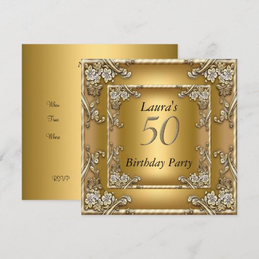 50e Jubileum - Aannodiging voor gouden dagen Kaart (Voorkant / Achterkant)