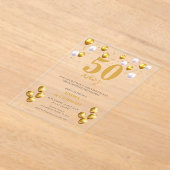 50e Jubileum Acryl Uitnodiging in het Spaans (Laagn)