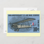 50e Jubileum Amerikaanse luchtpostdienst Briefkaart (Voorkant / Achterkant)