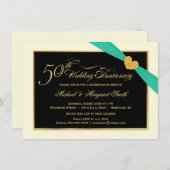 50e Jubileum Aqua Ribbon Kaart (Voorkant / Achterkant)