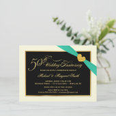 50e Jubileum Aqua Ribbon Kaart (Staand voorkant)