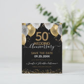 50e Jubileum ballon Save the Date Budget (Staand voorkant)