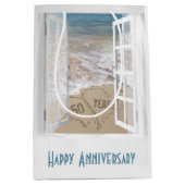 50e Jubileum Beach Hearts Medium Cadeauzakje (Voorkant)