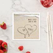 50e Jubileum Beach Hearts Napkins Servet (Insitu)