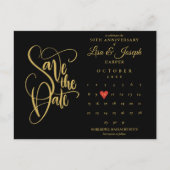 50e Jubileum Bespaar de datum van het gouden hart  Briefkaart (Voorkant)