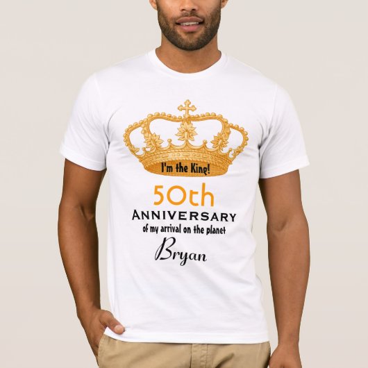 50e Jubileum Birthday King FUNNY T-shirt (Voorkant)