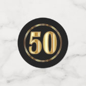50e Jubileum / Birthday - zwart en goud Confetti (Kleine voorkant)