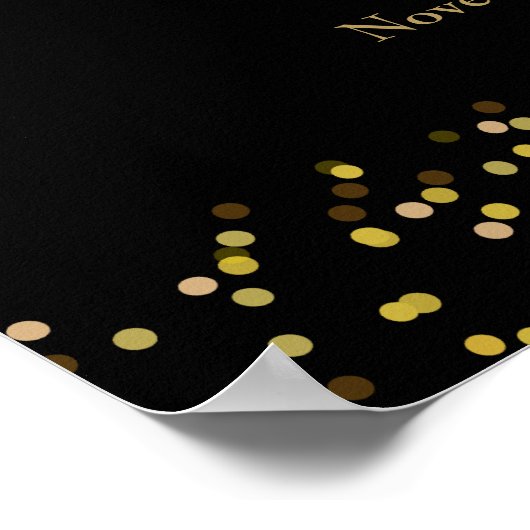 50e Jubileum Black Gold Dust Welcome Sign Poster (Hoek)