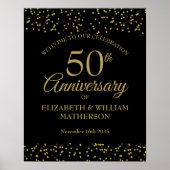 50e Jubileum Black Gold Dust Welcome Sign Poster (Voorkant)