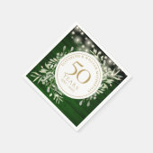 50e Jubileum Bladgroen Houten String Lights Servet (Hoek)