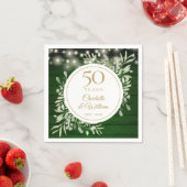 50e Jubileum Bladgroen Houten String Lights Servet (Insitu)