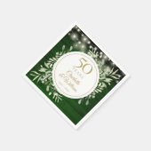 50e Jubileum Bladgroen Houten String Lights Servet (Hoek)