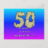 50e Jubileum Blauw Paarse Briefkaart (Voorkant)