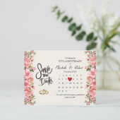 50e Jubileum Bloemen De Datumkalender Aankondigingskaart (Staand voorkant)