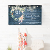 50e Jubileum Blue Rustic Floral Licht Welkom Spandoek (Insitu)