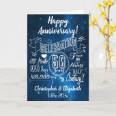 50e Jubileum-bord voor bruiloft Kaart (Gele Bloem)