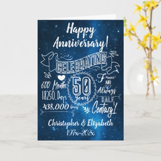 50e Jubileum-bord voor bruiloft Kaart (Gele Bloem)