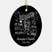 50e Jubileum-bord voor bruiloft Keramisch Ornament (Rechts)